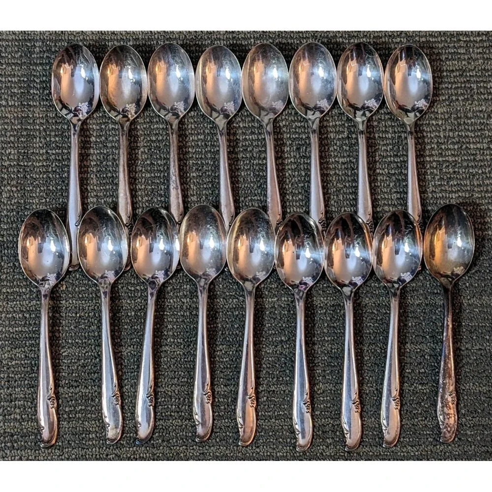 William Rogers & Co Allure Teatime Silverplate 45 pc Lot Flatware Extra Plate